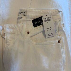 Abercrombie & Fitch Curve Love High Rise White Jeans
